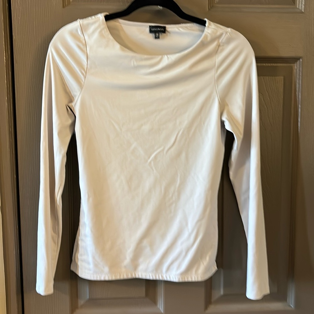 Long sleeve white sculpting shirt